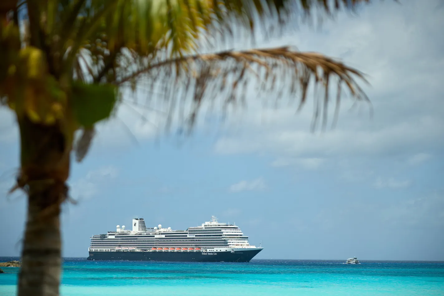 Cruise ship on the blue waters of the ocean