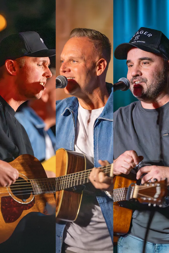 AJ Pruis, Matthew West and Matt Armstrong singing